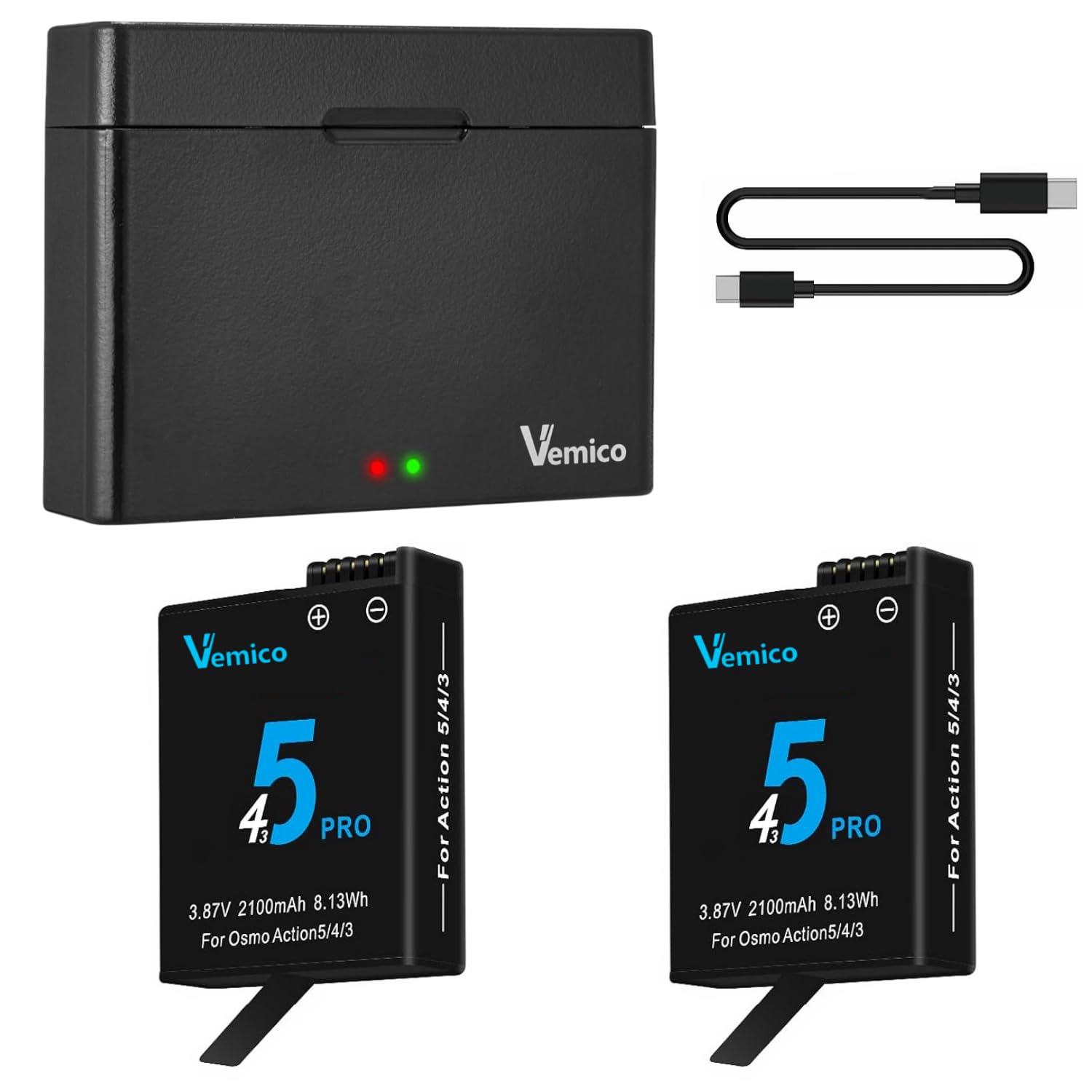 Amazon.co.jp: Vemico for dji Osmo Action 6 バッテリー PSE認証済 2
