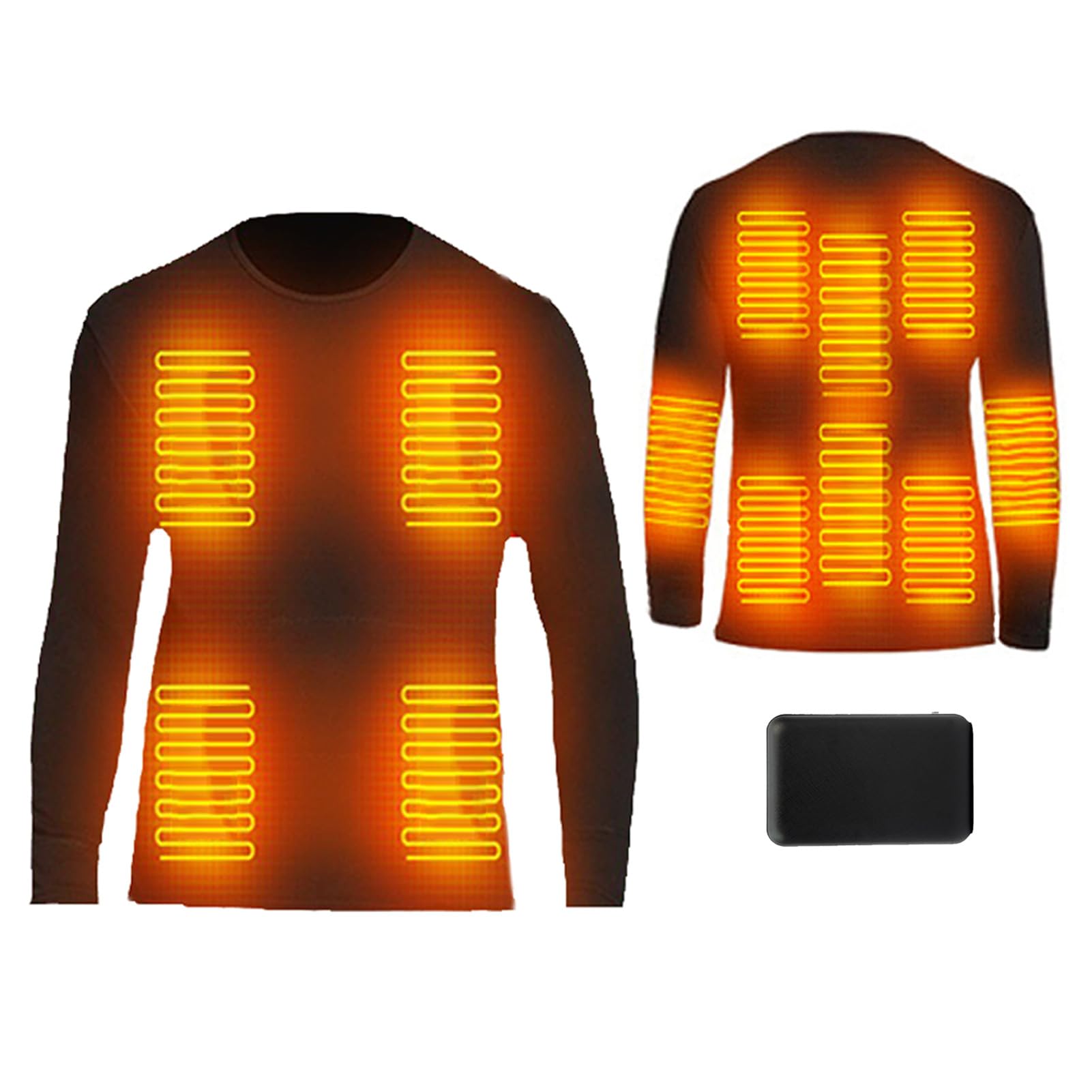 Fondo Intimo Riscaldante Intelligente per Uomo Donna Intimo Termico Baselayer Riscaldato Elettricamente A 12 Zone per La Stagione Fredda,M,Tops