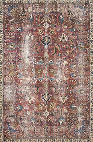 Chris Loves Julia x Loloi Jules JUL-01 Merlot Multi Oriental Area Rug 8 -6 x 11 -6