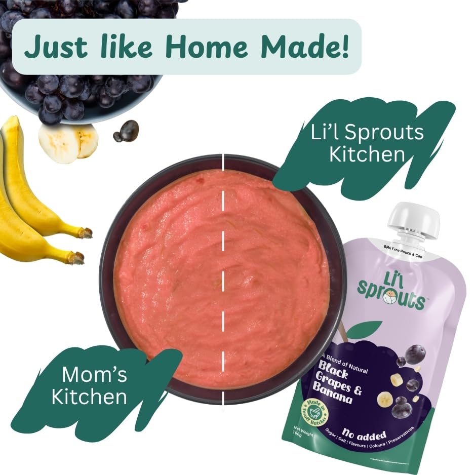 Image of Li'l Sprouts FruGies Veggie Lover Combo | Baby Food Puree | 4 Flavours | 6 Months+| Ready-to-Eat |Travel Food | Pack of 12, 100g each | No Salt, No Sugar and No Preservatives | Packed with Nutrients