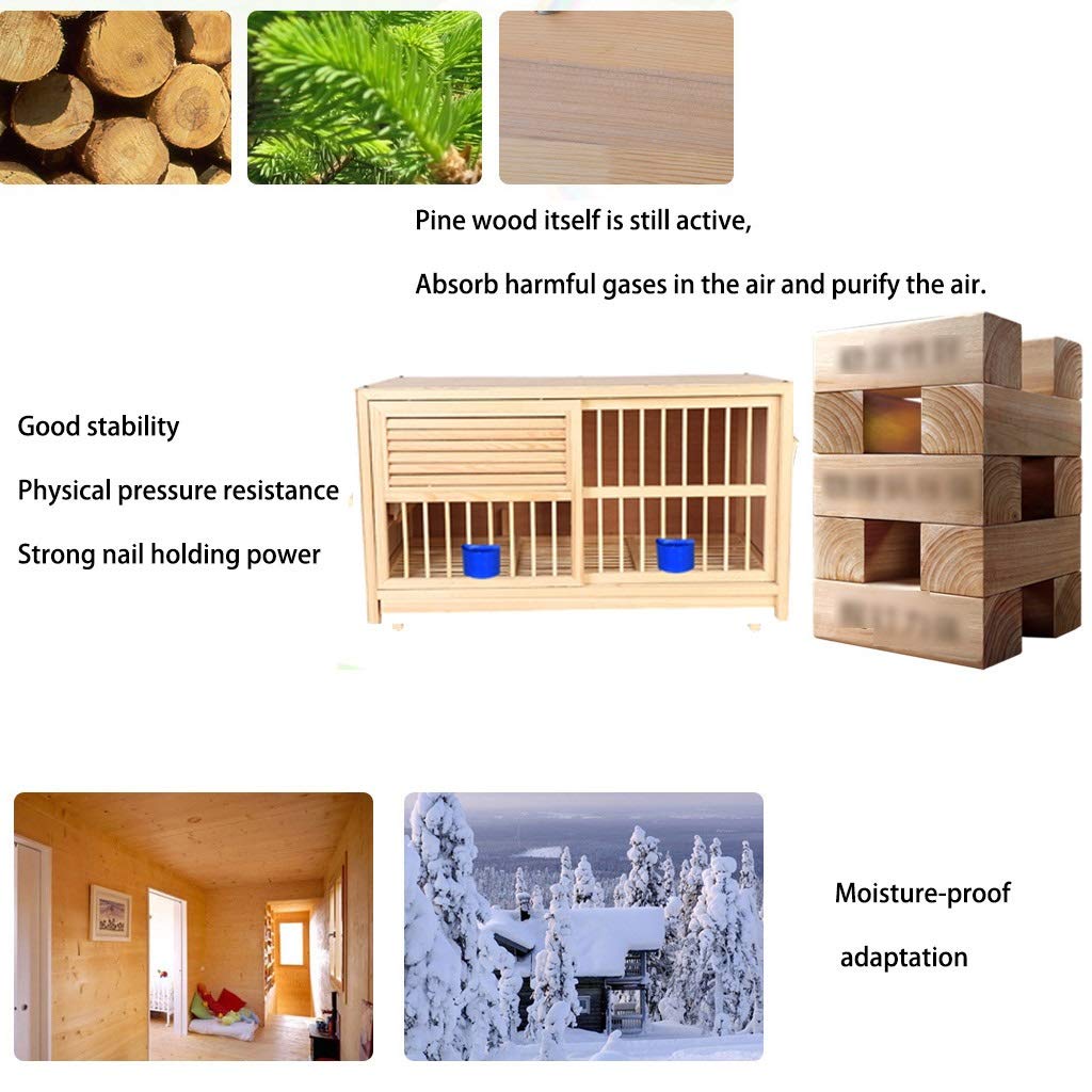 Casas para pájaros Palomas de Carreras Nido de Paloma para el hogar Caja Nido de Madera Maciza Paloma emparejada con Bandeja para Huevos Diseño de obturador Jaula Suministros para Palomas Perno de Pu