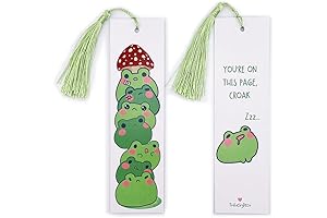 2PCS Mushroom Frog Aesthetic Bookmarks with Tassel