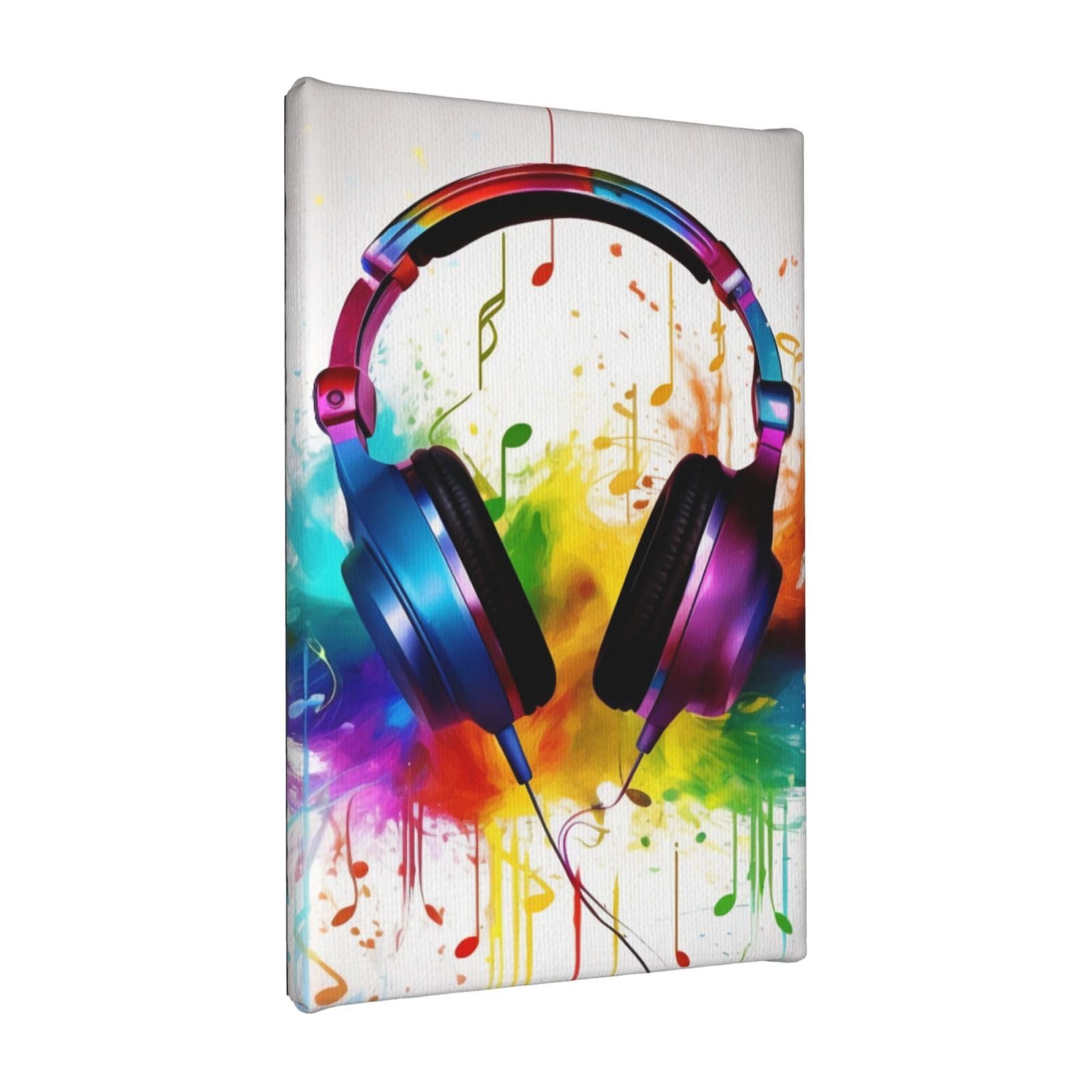YKLJG Music Printed Wall Art Canvas Painting 20x30 CM Wooden Framed Picture Painting Artwork Prints for Bedroom Kitchen Home Office Decor
