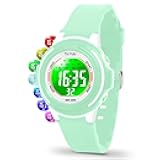 Digital Kids Watch with 7 Color Lights 50M Waterproof,Alarm,Stopwatch,Soft Strap,Children Gifts Sports Watch for Boys Girls 5-12 Years