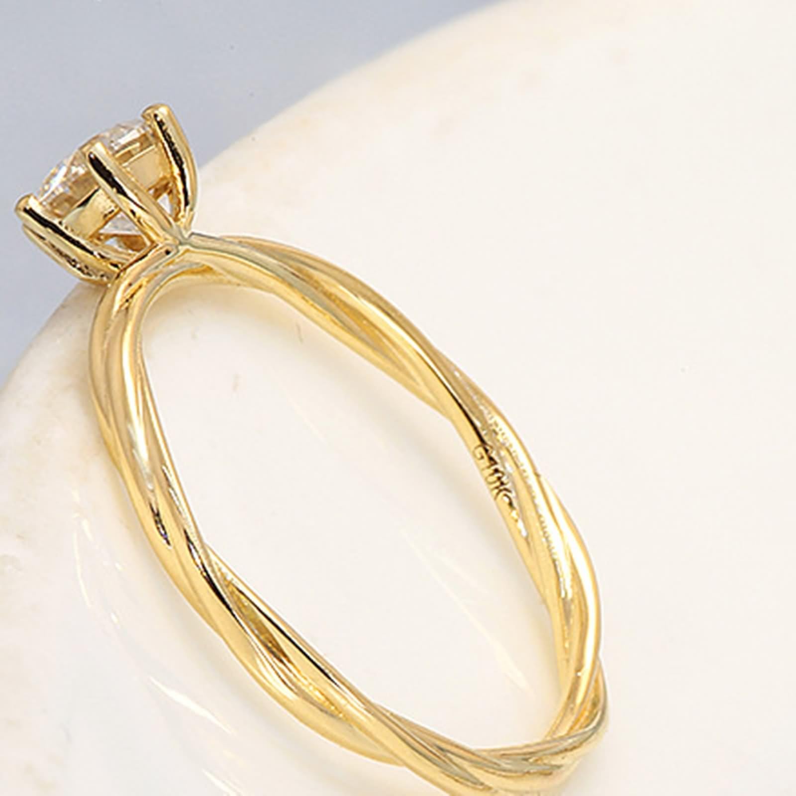 Fedi Nuziali Moderne, Fedi Nuziali Stile Elegante Oro Giallo 14K/18K Anniversario Regali Per Donna