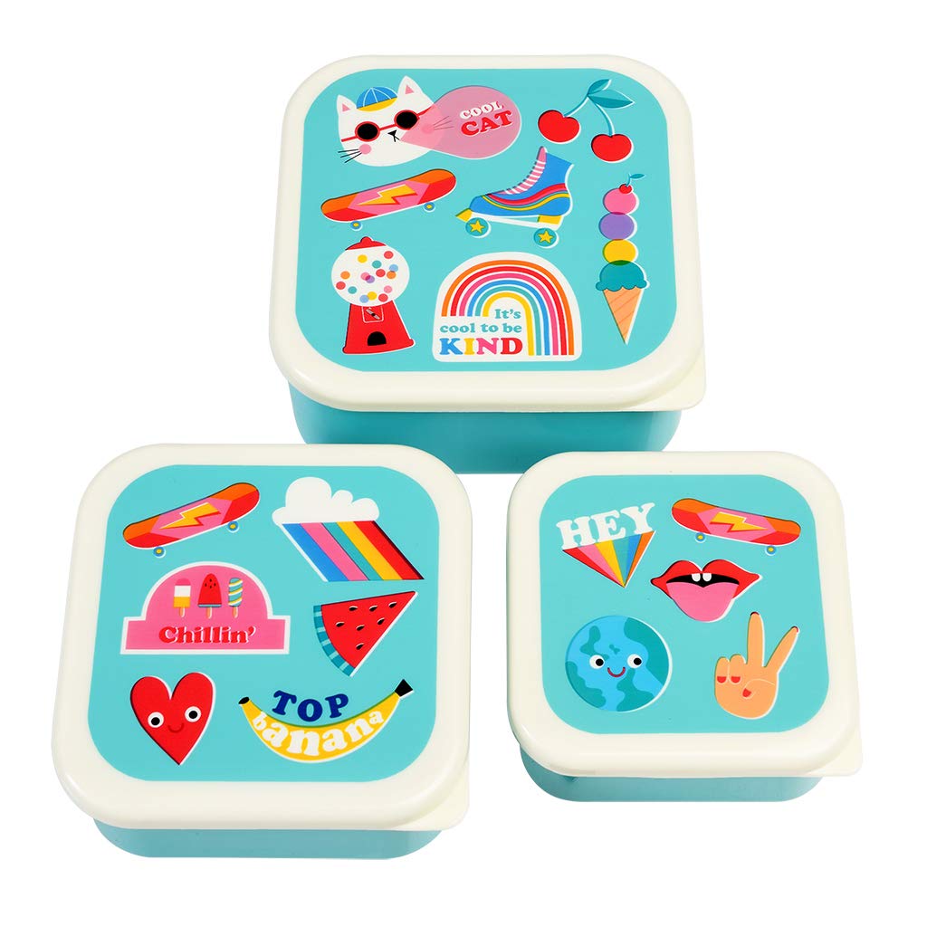 Rex London Children's Reusable BPA Free Snack Boxes (Set of 3) - Top Banana