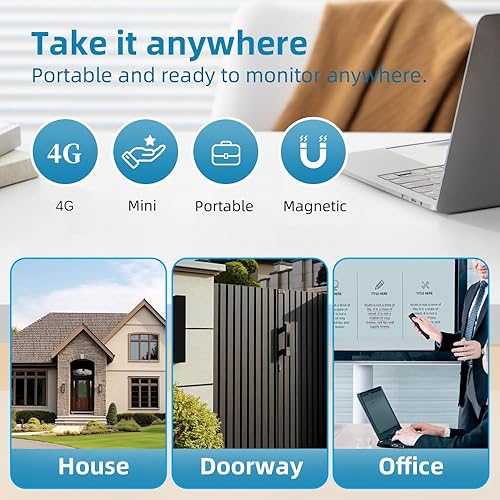 Miniatura 5 de Cámara oculta 4K, cámara de seguridad sin WiFi con tarjeta SIM 4G, cámara oculta para niñera, cámaras pequeñas inalámbricas ocultas, cámaras