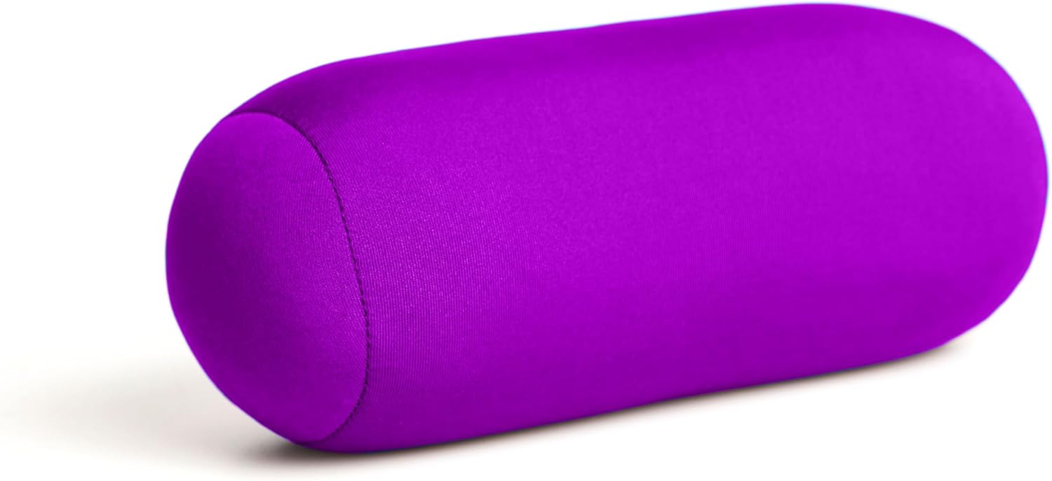 Travel Fanatics Mini Microbead Pillow – 3.5″x8″ Small Neck Pillow for Travel, Airplane, Car – Squishy Support for Neck, Back, Legs, Knees, Arms – Ideal for Surgery Recovery – Purple