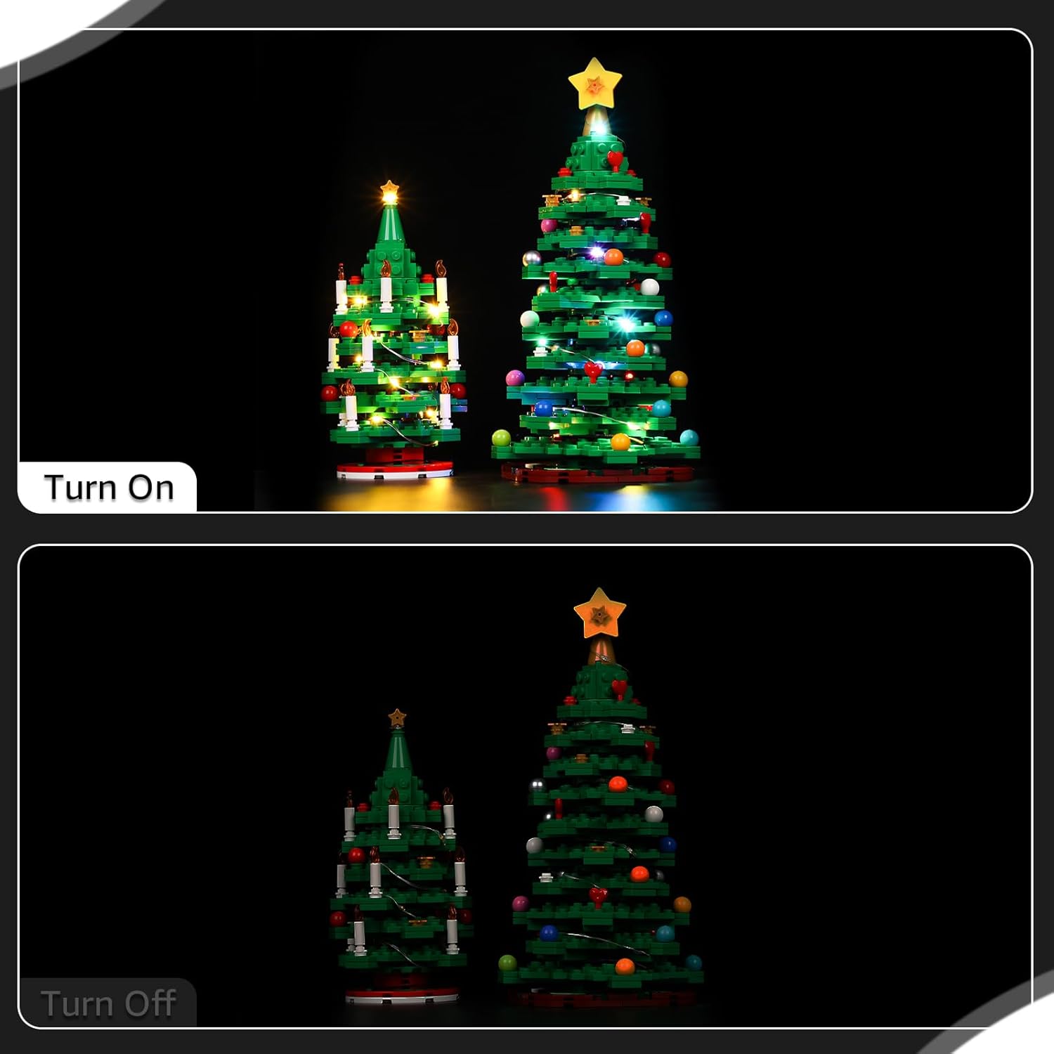 Nitemode LED Light Kit Compatible with Lego Christmas Tree 40573, Upgraded Brightness Adjustable Lighting Accessories(No Model)