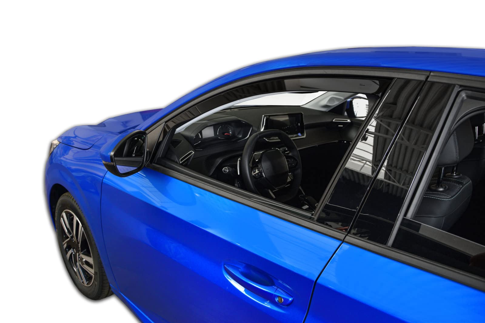 J&J AUTOMOTIVE Heko Déflecteurs d'air et de Vent pour Peugeot 208 Depuis 2019, Lot de 2pcs, Teintés, Avant et Arrière, Aérodynamique