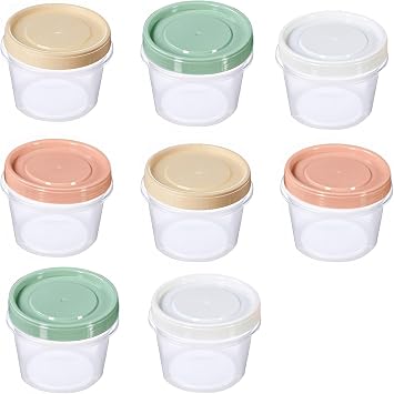 8 Pack Twist Top Deli Containers Twist Cap Food Storage Containers with Screw on Lid Reusable Meal Prep Containers Freezer and Microwave Safe Plastic Food Storage 500ML 8PCS