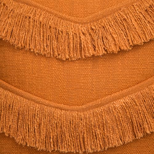 Image of cotton cushion covers 16 inch x 16 inch | Boho Shaggy Square Decorative Cushion Cover for Bedroom | Hand Made Boho Throw Pillow Cover for Sofa (Set of 1, 16*16)