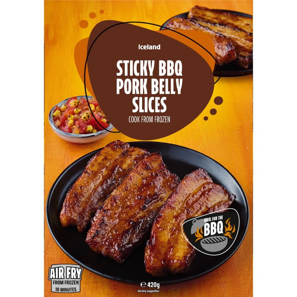 Iceland Sticky BBQ Pork Belly Slices 420g (Frozen)