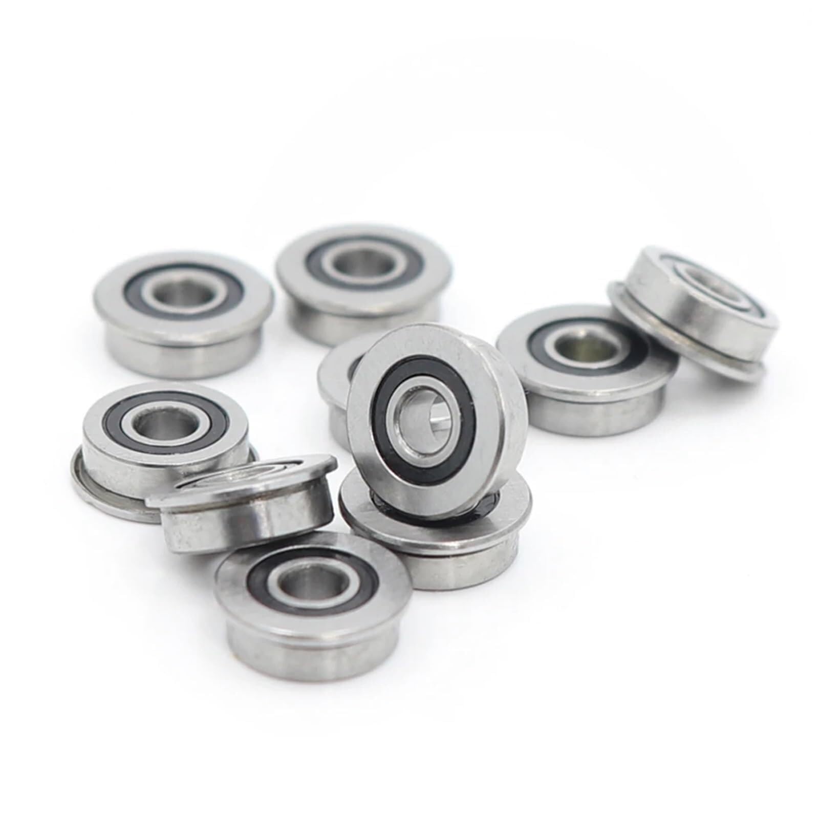 Bearing, MF83-2RS Bearing 3x8x3mm ABEC-1 Miniature Flanged MF83RS Ball Bearings 10Pcs Wear Resistance