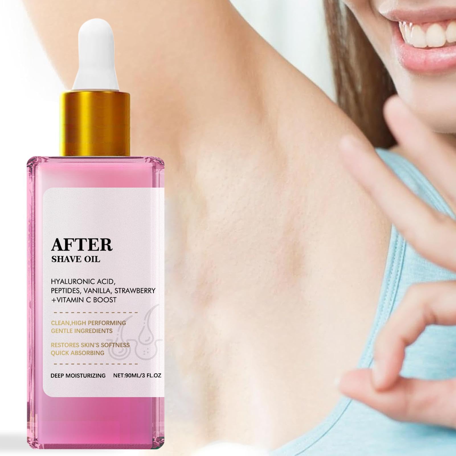 Fresa después del aceite de afeitado, aceite de fresa para mujeres de vainilla para mujeres, aceite de aftershave suav-e, aceite de fresa después del afeitado, previene pelos encarnados y sequedad