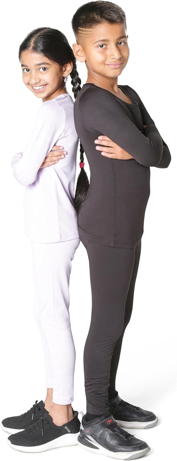 Boys Thermal Top and Bottom Underwear Set; Long Johns for Kids; Base Layer Set for Cold Weather; Microfleece Moisture Wicking - Image 6