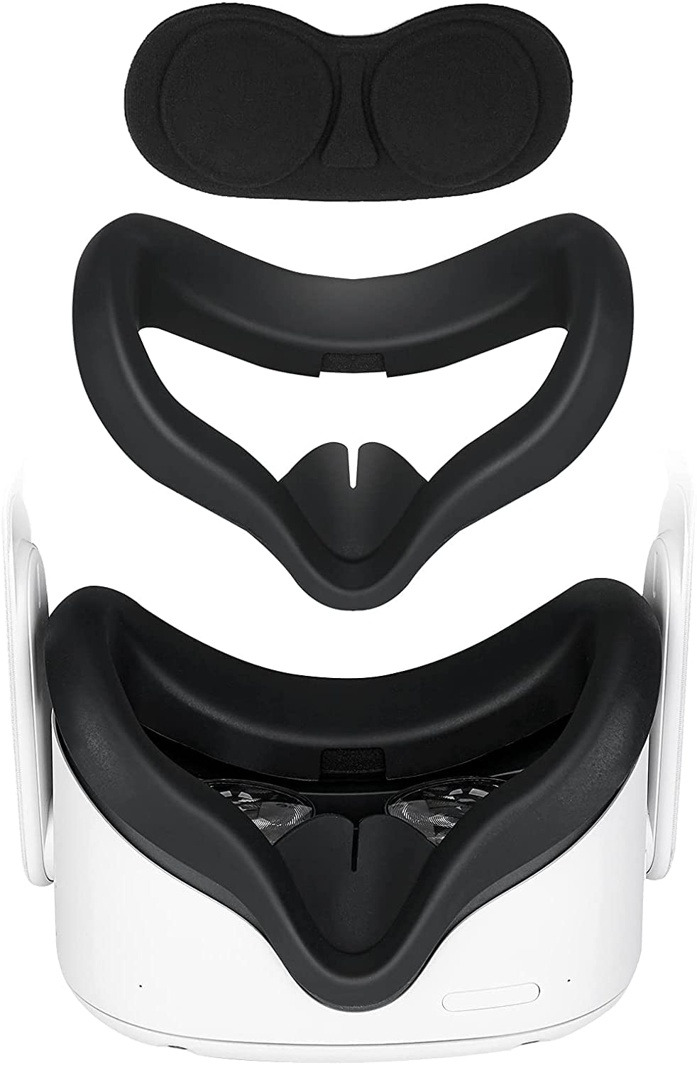 Wawasia VR Face Cover and Lens Cover for Oculus/Meta Quest 2 Headset, Sweatproof Silicone Face Pad Mask & Face Cushion for Oculus Quest 2 VR Headset, Keep Facial Clean, Dry & Lightproof