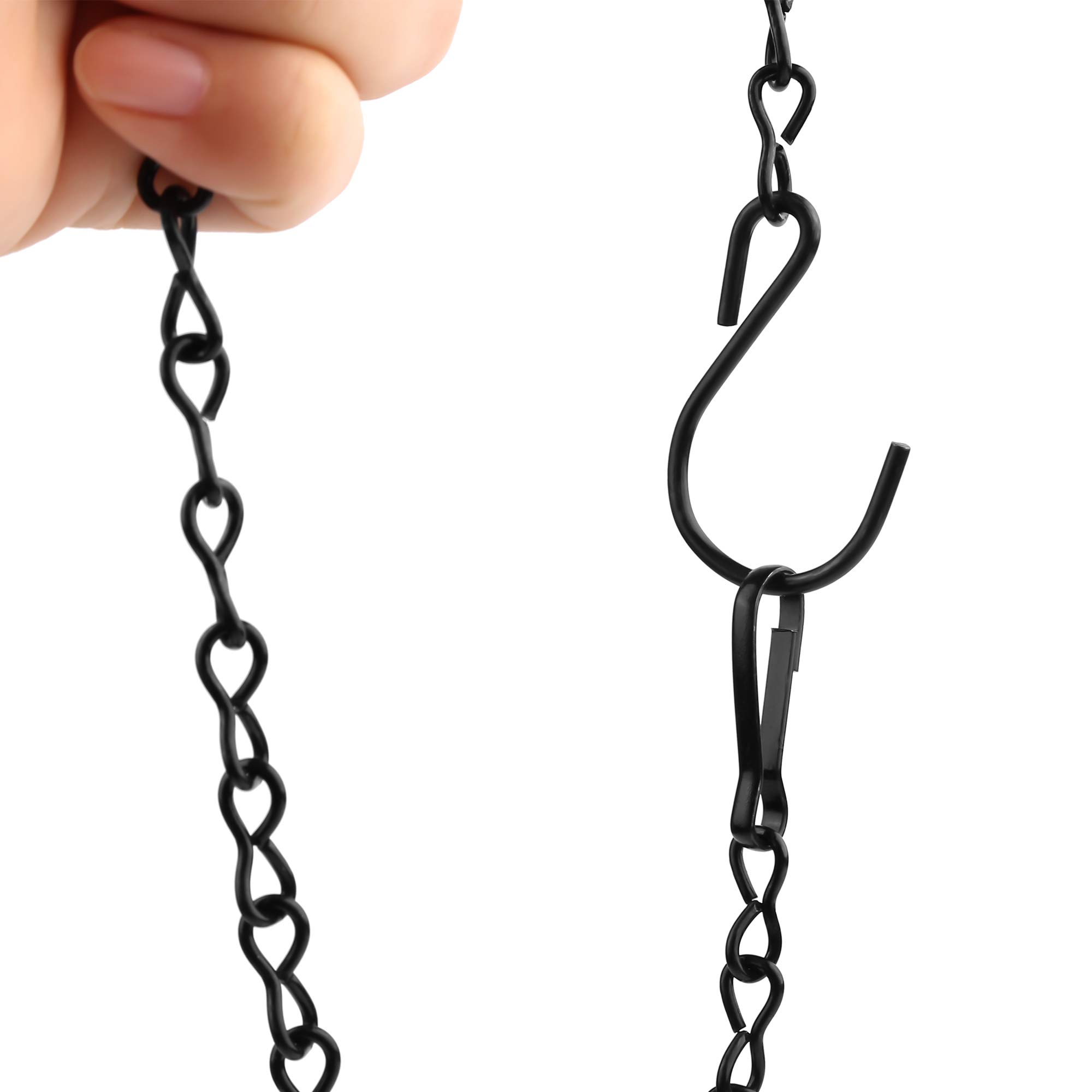 Chaîne de Suspension 50 cm 6 Ensembles, Chaîne en Métal pour Plantes, Suspension Plante Macramé Décoration Jardin (Noir)