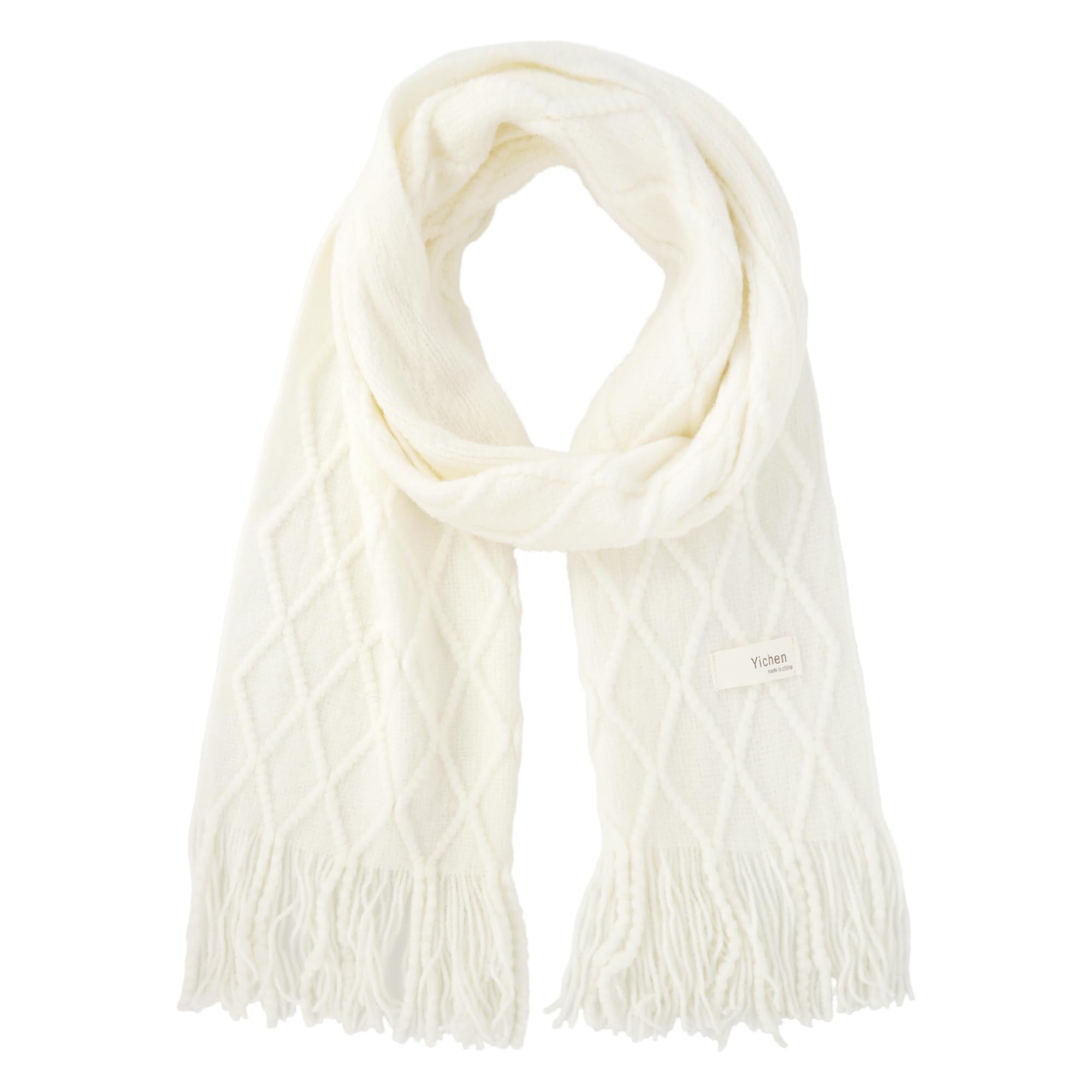 Écharpe d'hiver tricotée pour enfants 7,2 % laine arc-en-ciel garçons filles 120 x 13 cm