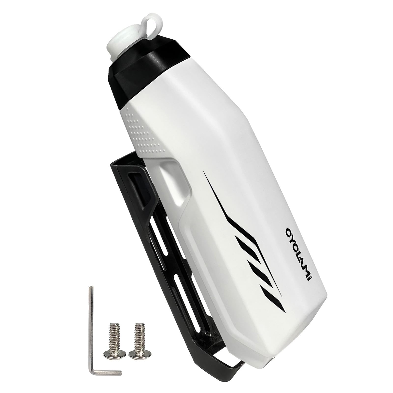 650ml Bicycle Down Tube Aerodynamic Water Kettle, Squeeze To Drink Design Outdoor Sports Water Bottle Lightweight PP Material for Sports Outdoor MTB Road Cycling-White