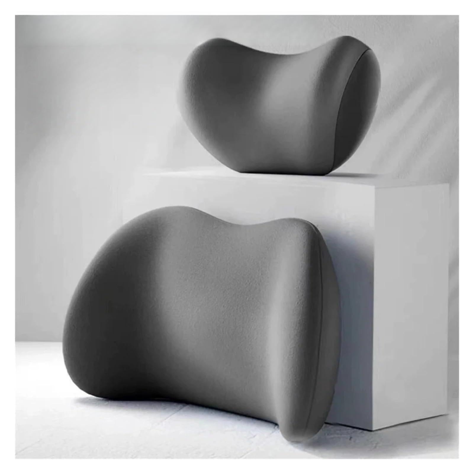 Hviyroi car seat cushion Car Neck Pillow Waist Cushion Driving Seat Backrest(Gray)