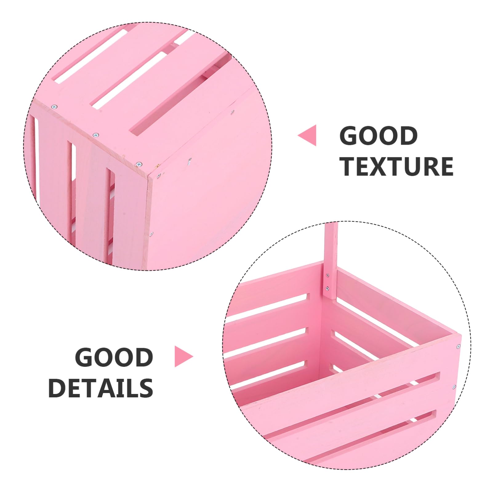 Cesta de Madera Rosa con Asa para Guardar Regalos de Baby Shower