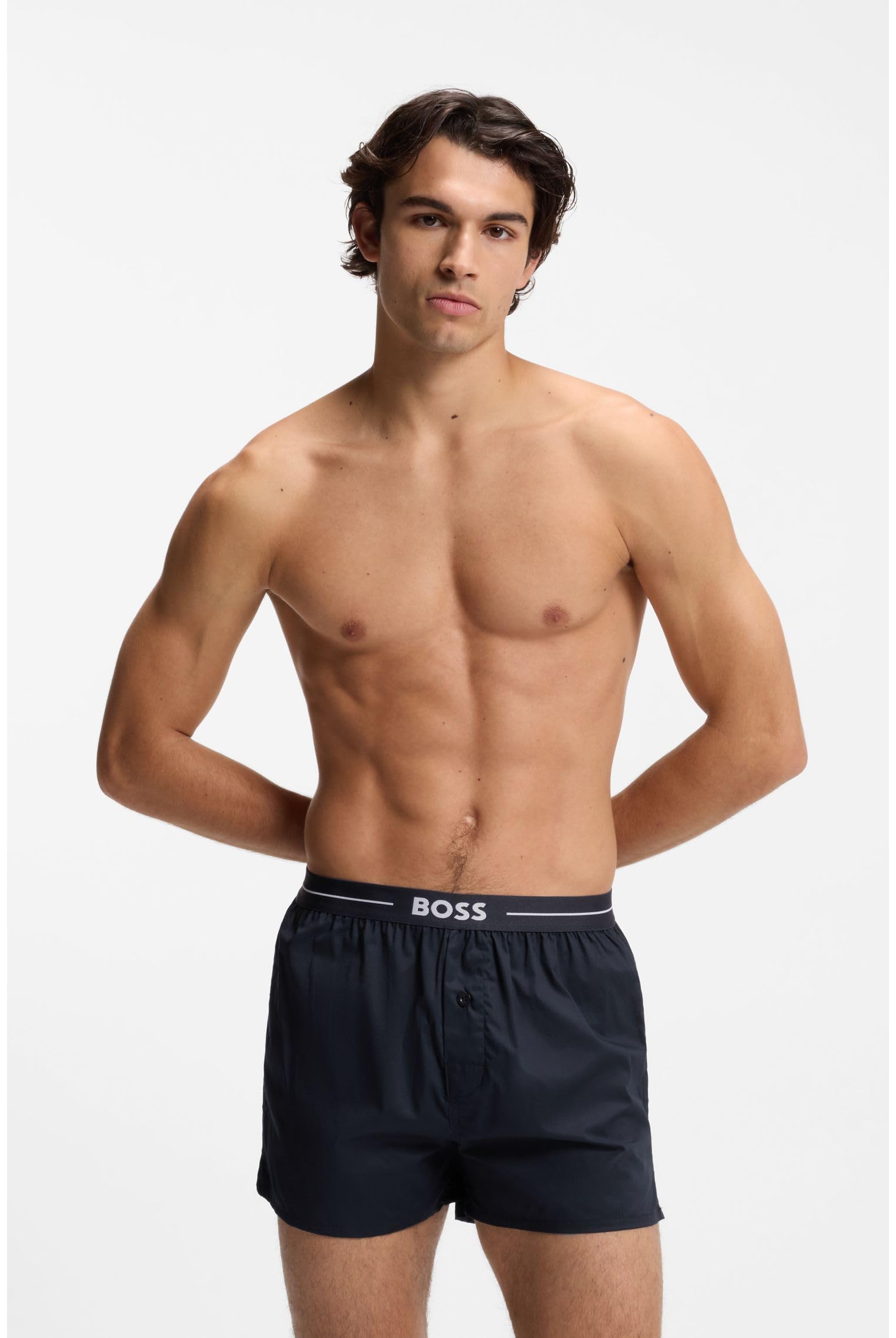 BOSS Męskie spodnie piżamowe 2P Boxer Shorts EW, New - Dark Blue405, M