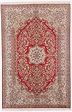 kaschmir reine seide teppich Verarbeitung: Handgeknüpft Nain Trading Kaschmir Seide 186x125 Orientteppich Teppich Rot Handgeknüpft Indien