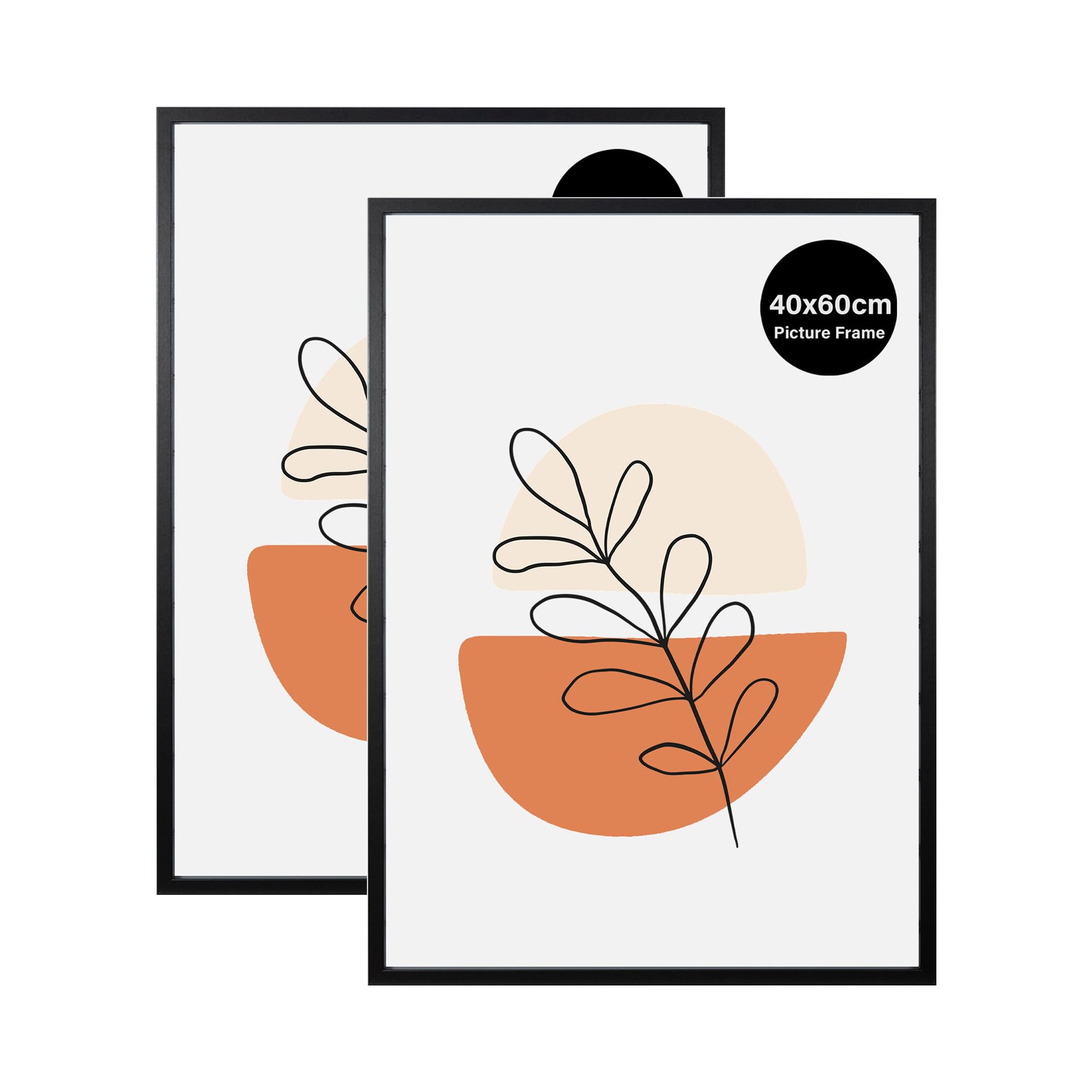 KAIWIN Pack of 2 Picture Frames 40 x 60 cm, Black Frame 40 x 60 cm, Wooden Photo Frame for Hanging, Poster Frame Used for Photos, Pictures, Puzzles, Posters โ image 1