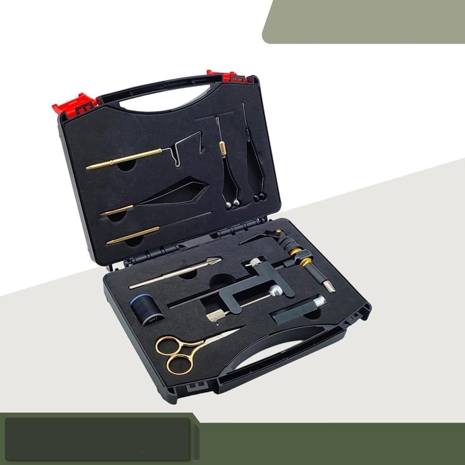 Fliegenbinden Set Werkzeug Flyfishing Bindematerialien Angelgeräte Zubehör mit Metallverarbeitung Und Aufbewahrungsbox für Erwachsene für Ausflüge