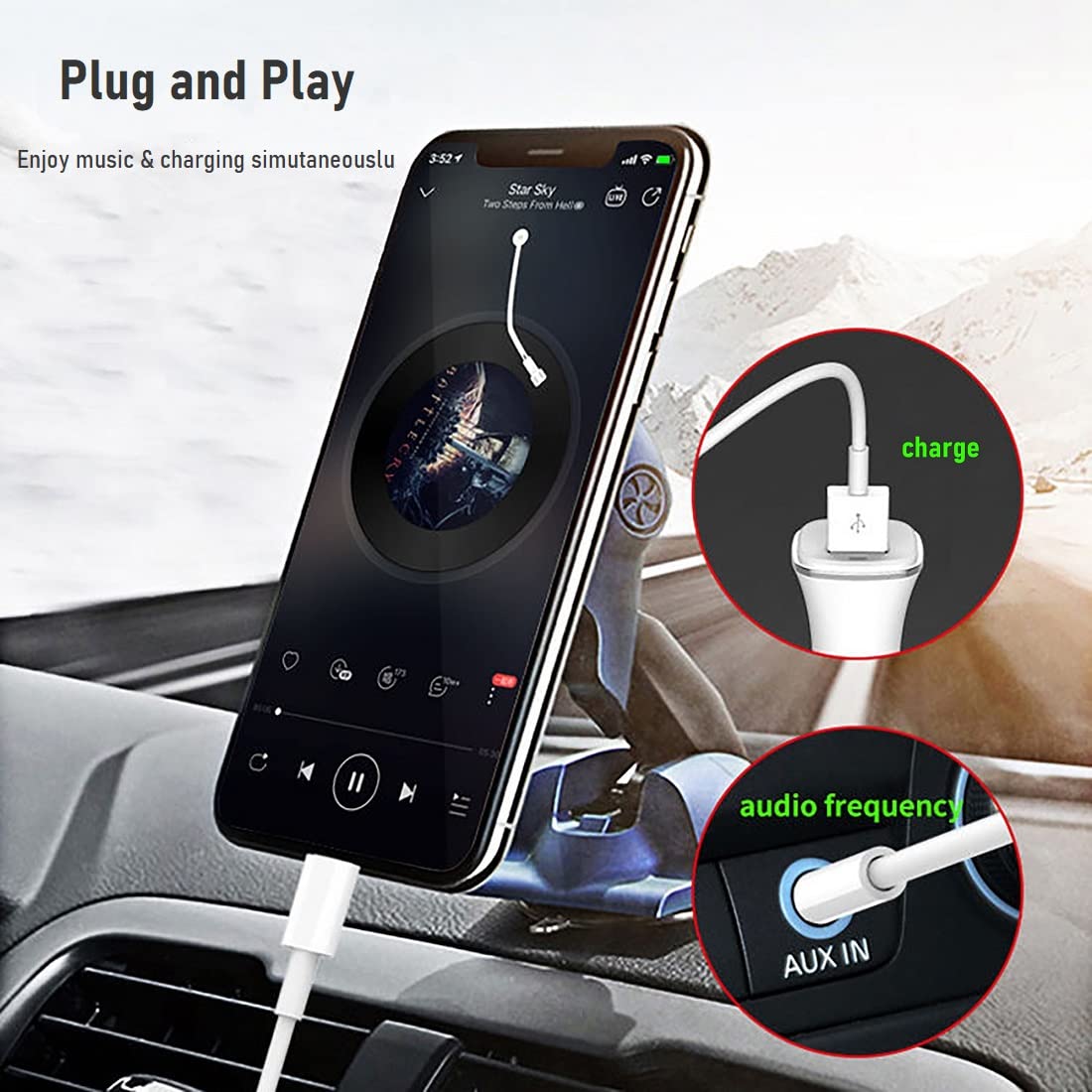 2-in-1 Typ C auf 3,5 mm Audiokabel, kompatibel mit Google Pixel 4/4XL, Samsung Galaxy S20/S20 und anderen Smartphones mit ...