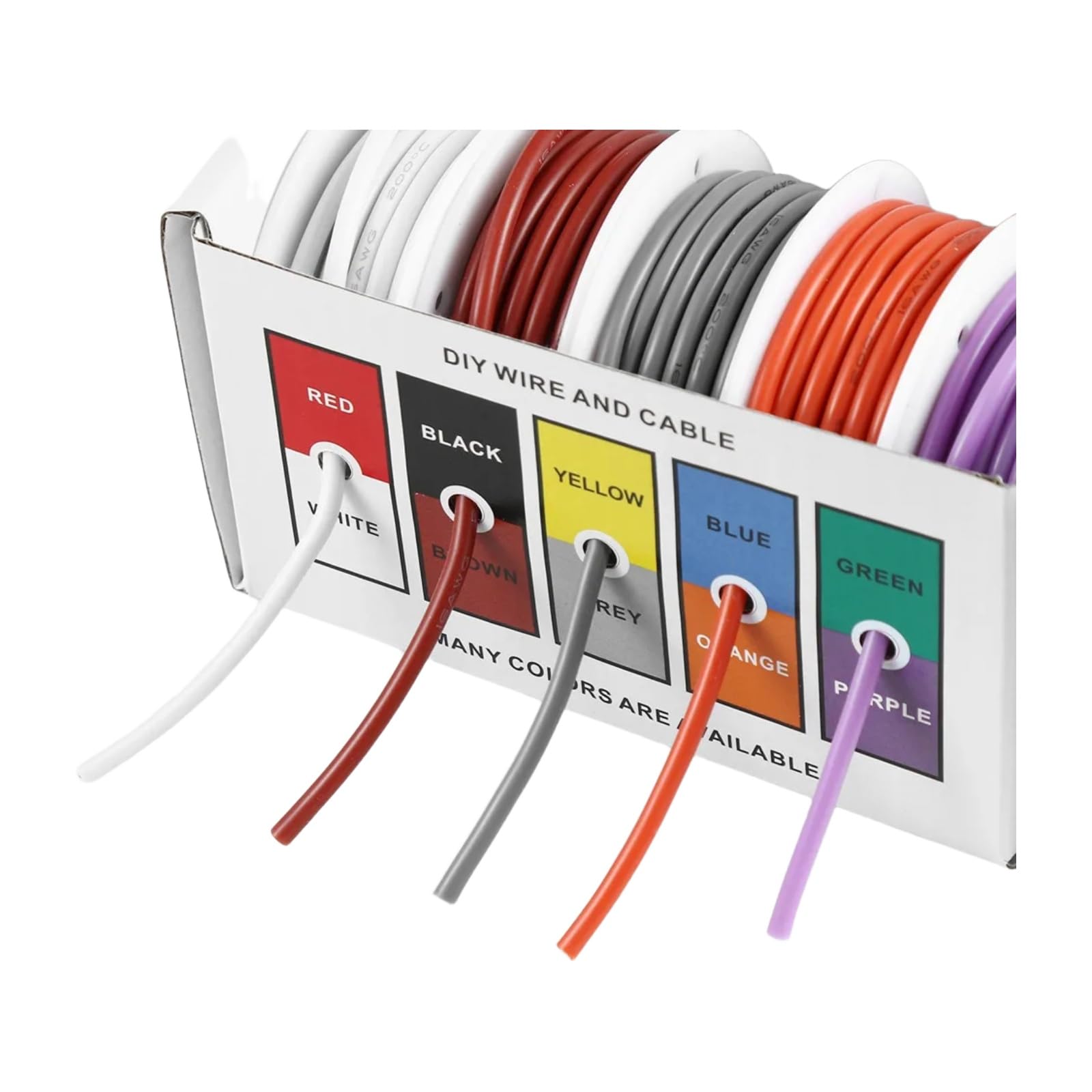 wąż silikonowy i kabel 5 kolorów mieszanych 1 puszka tinned pure copper(2; 250 m; 30 AWG)