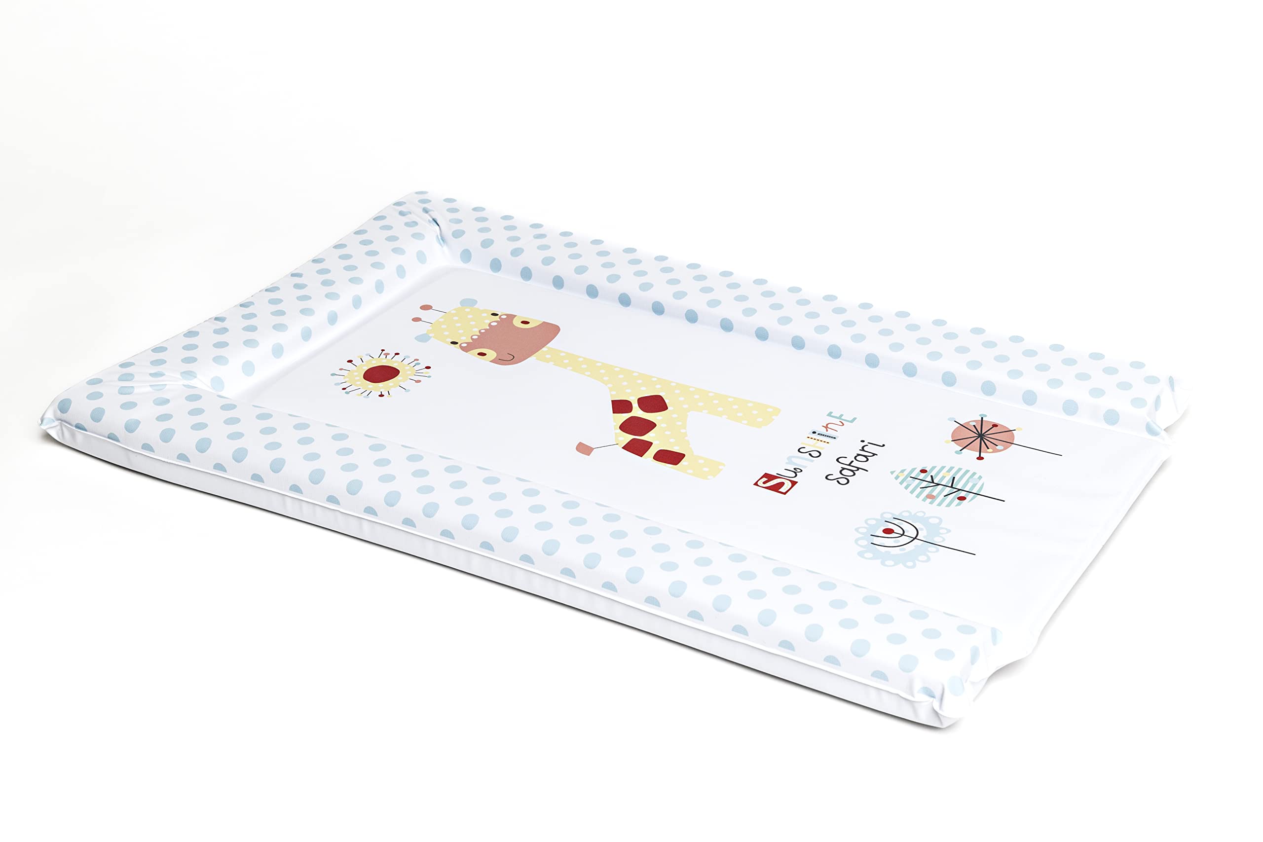 Baby Changing Mat, Sunshine Safari Deluxe Waterproof with Raised Padded Edges, Uniquely Designed, Easy Wipe Clean a Perfect, Practical Addition to Your Nursery 75cm x 47.5cm x 5cm