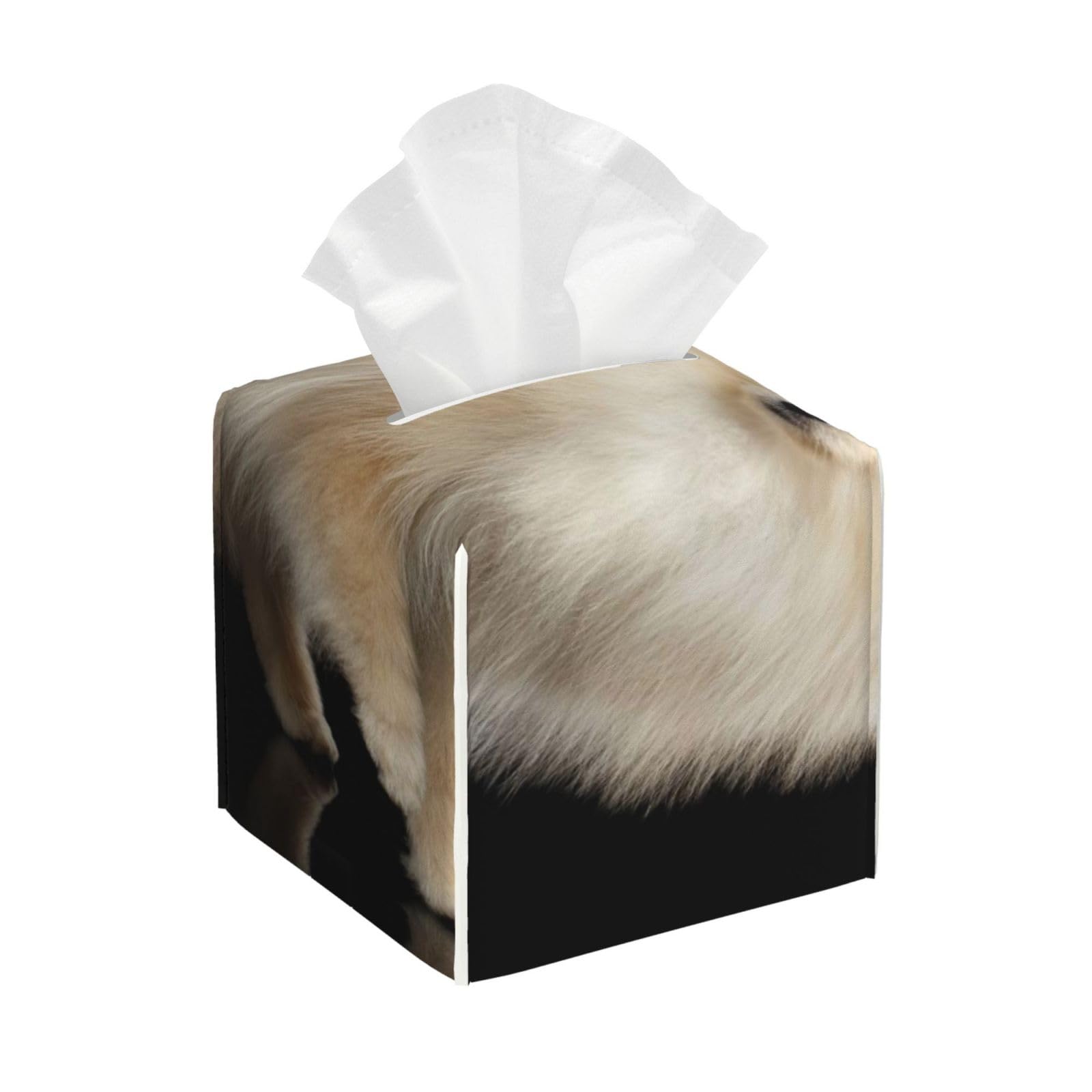 Cute Pomeranian Dog PVC Cube Tissue Pack for Home Office Bathroom Use