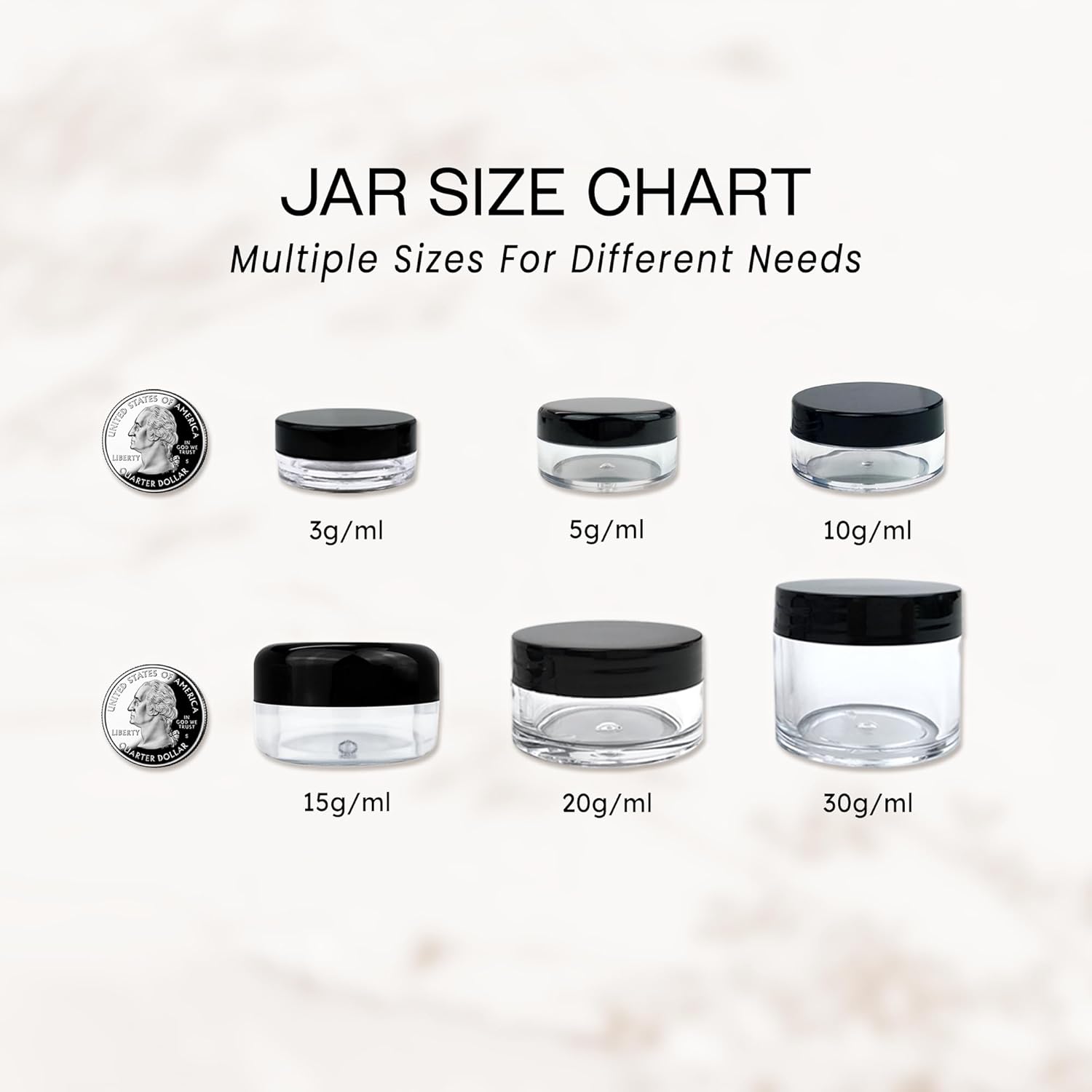 (200 Pieces Jars + Lid) Beauticom 3G/3ML Round Clear Jars with Mix Color Screw Cap Lids for Scrubs, Oils, Toner, Salves, Creams, Lotions, Makeup Samples, Lip Balms - BPA Free