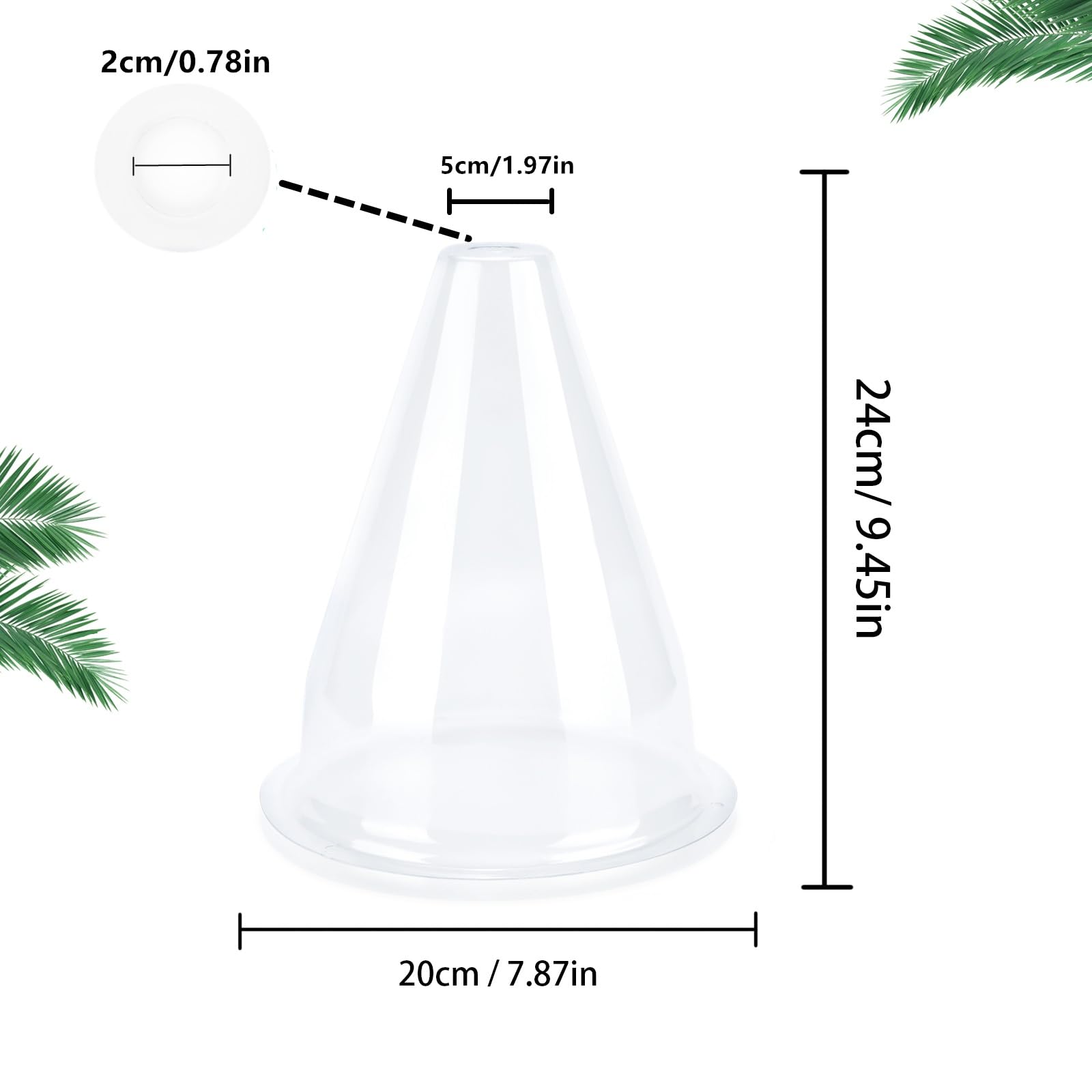 Chapeaux de Plantes Transparent 20 cm 24 Pièces Protection Oiseaux Gel Intempéries