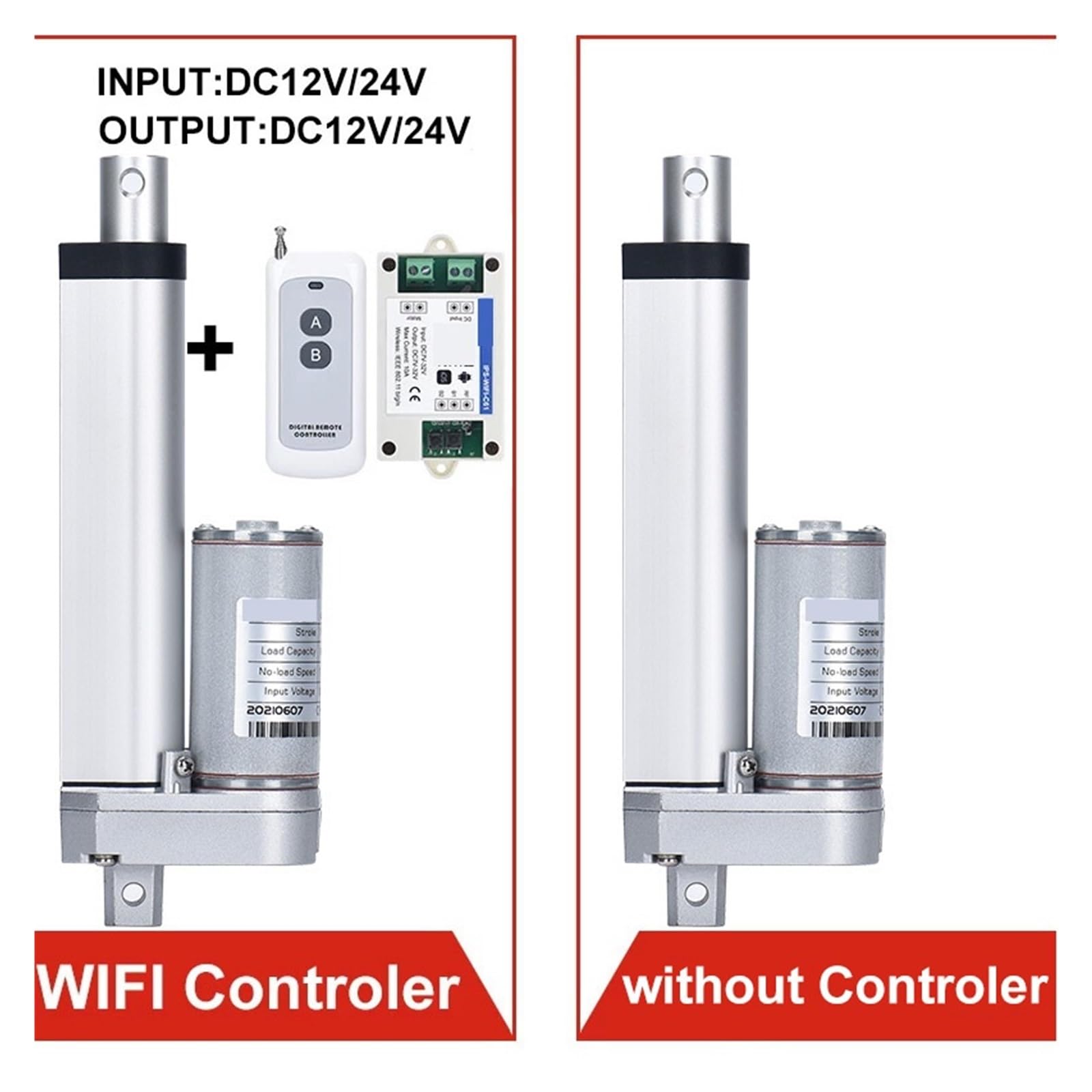 Kit D'actionneurs Linéaires Électriques À Course De 50 Mm Avec Contrôleur Moteur RF Distance DC12V 24V 1500N Stabilité Fiabilité(A2 12V 1500N 5MMS,Without Control)