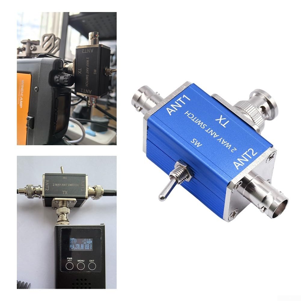 Interruptor de antena coaxial manual de dos vías, 1 entrada, 2 salidas, adecuado para radio aficionada, funcionamiento de amplia frecuencia y características de protección de seguridad al suelo (SL-16