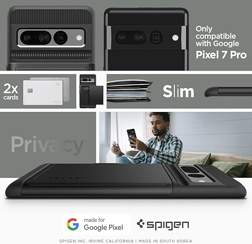 Miniatura 2 de Spigen Slim Armor CS - Funda diseñada para Pixel 7 Pro (2022), color negro
