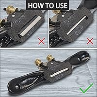 Vista 5 de Utoolmart Plano de radios ajustable con base plana y hoja de metal, herramienta de mano para manualidades de madera, rojo, negro