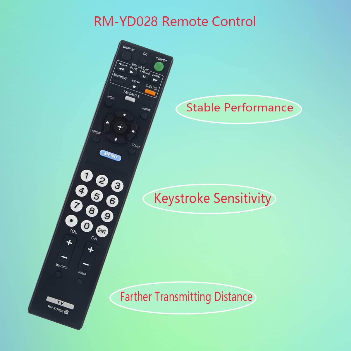 Replacement Remote Control For Sony Bravia TV – Compatible With KDL-40S2400, KDL-46S2010, KDL-26S2010 & More (Model RM-YD005) 7 thumbnail image