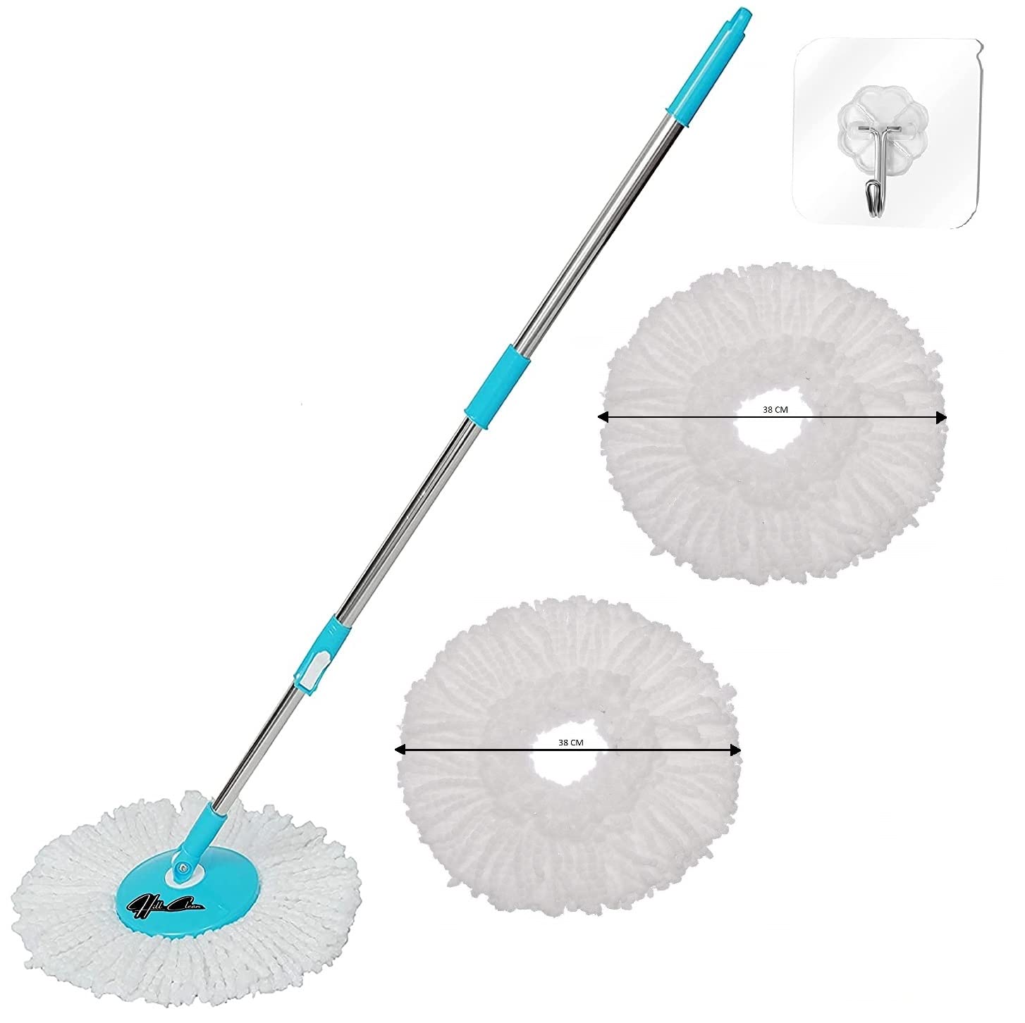 Hill Clean 360° Spin Mop Stick Stainless Steel for E-lite Floor Cleaning with 2 Microfiber Refill(May Vary). (B0D3HXN5H2) Amazon Price History, Amazon Price Tracker