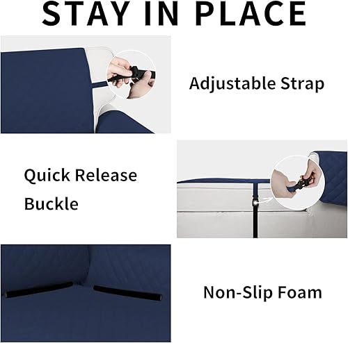 Miniatura 913 de Easy-Going - Funda reversible para sofá, resistente al agua, con varillas de espuma y correas elásticas, protector de muebles para mascotas y perros