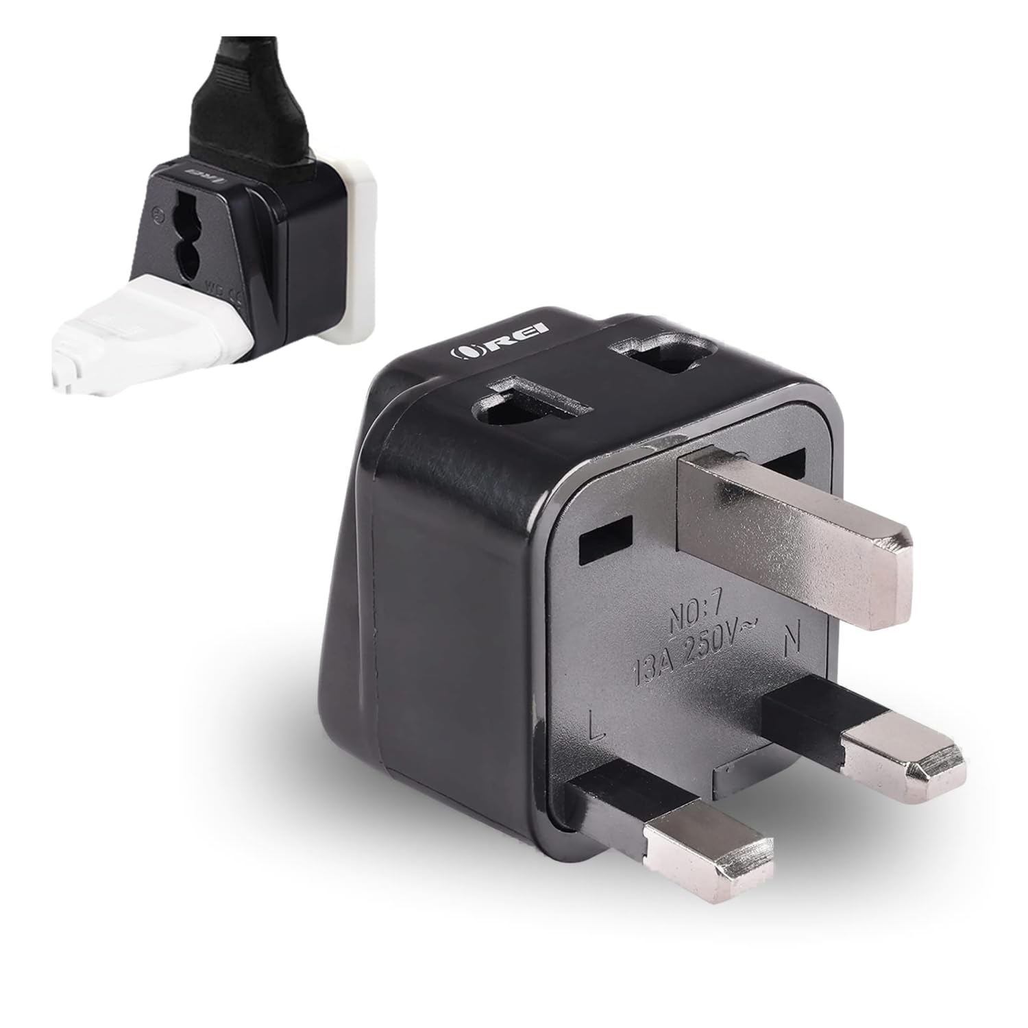 OREI India to UK, UAE, Hong Kong &amp; More (Type G) Travel Adapter Pl