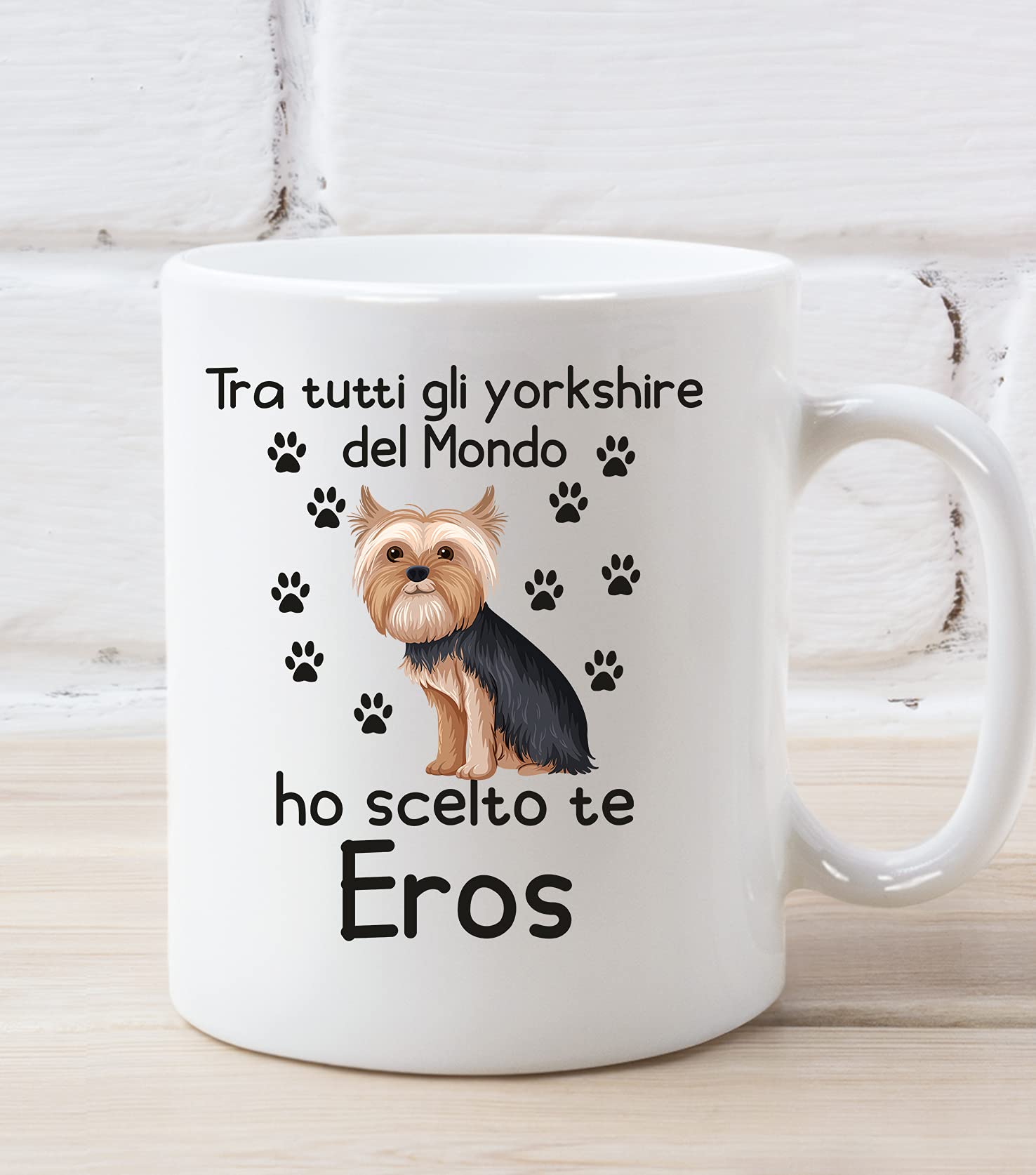 Set 2 tazze colazione in vetro con scritta OGGI SONO FELICE , SIMPLE