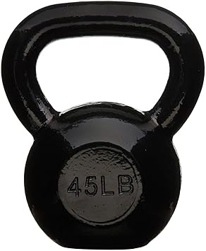 amazon basics Cast Iron Enamel Kettlebell, 20.5 kg | Black - image, photos
