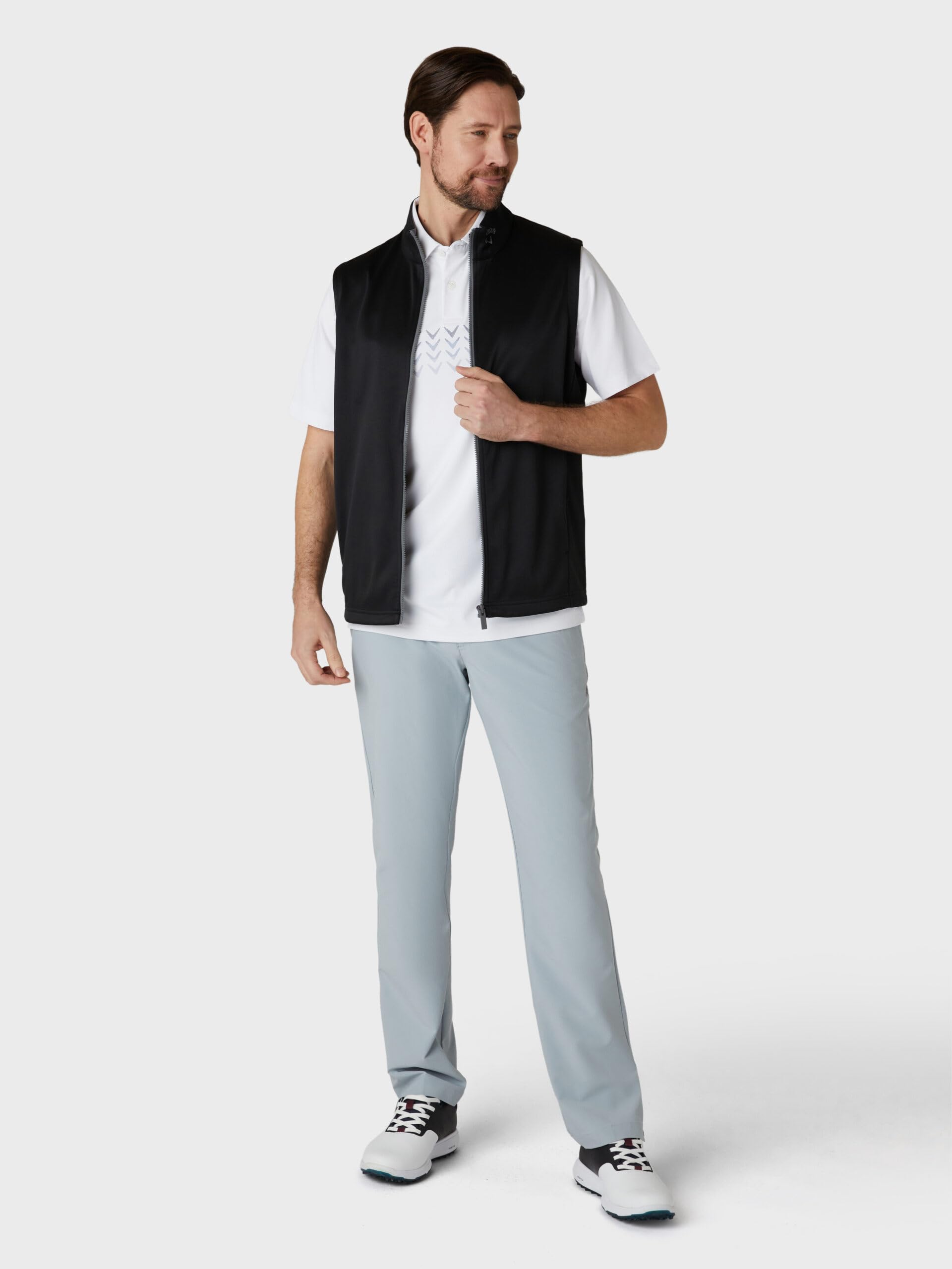 Callaway Apparel Leichte Herren-Weste, kurzärmelig, Caviar, M