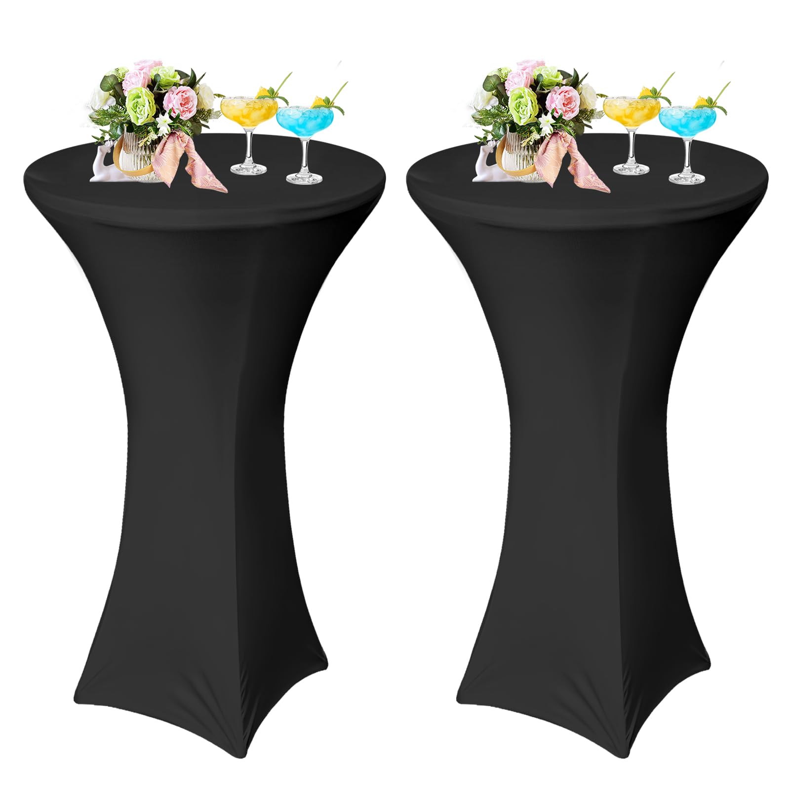 AMFUN Stretch Stehtisch Hussen, Stehtisch Hussen, Verstärkung im Fußbereich, Quadrat Ecken Stehtischhussen für Bar, Hochzeit, Cocktail-Party, Bankett, Stretch