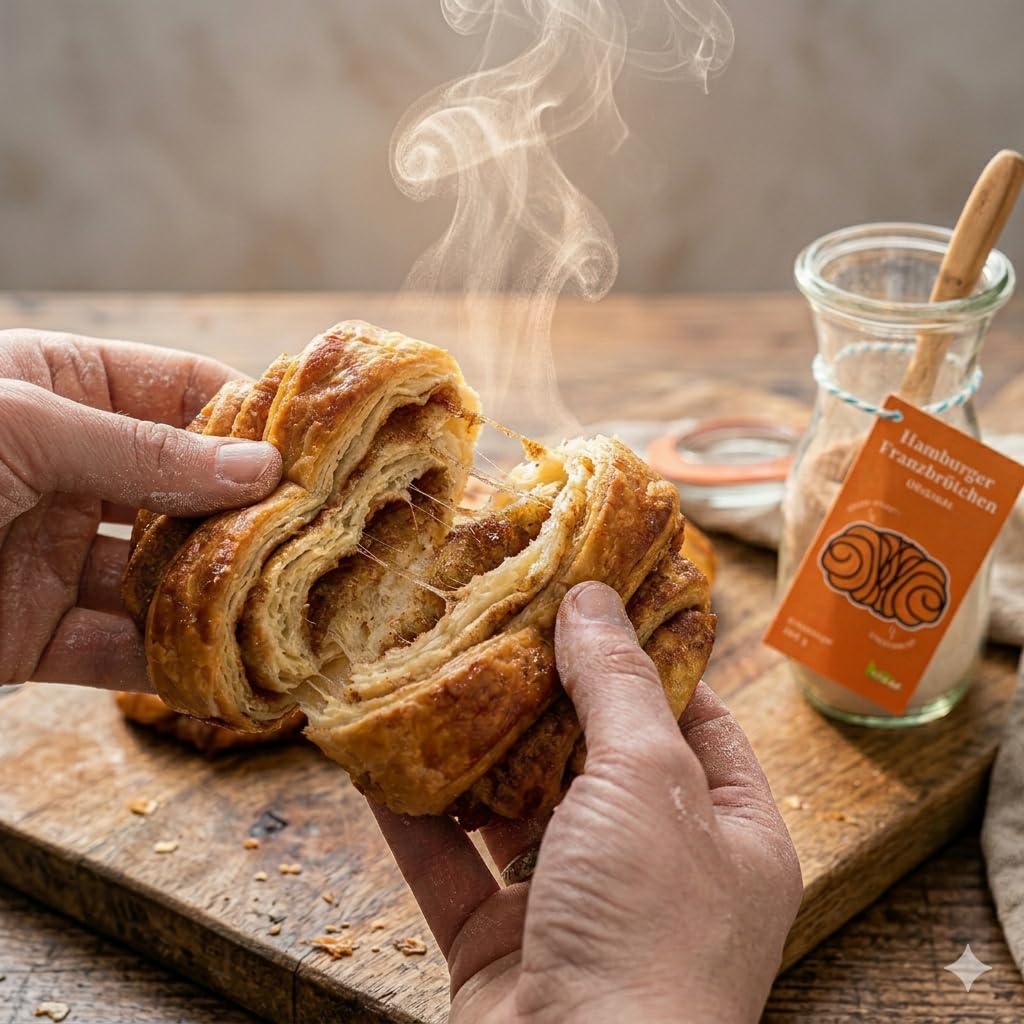 Franzbrötchen Backmischungen Geschenkset mit vier leckeren Sorten, vegan mit nachhaltigen und regionalen Zutaten als Geschenk oder Souvenir aus Hamburg
