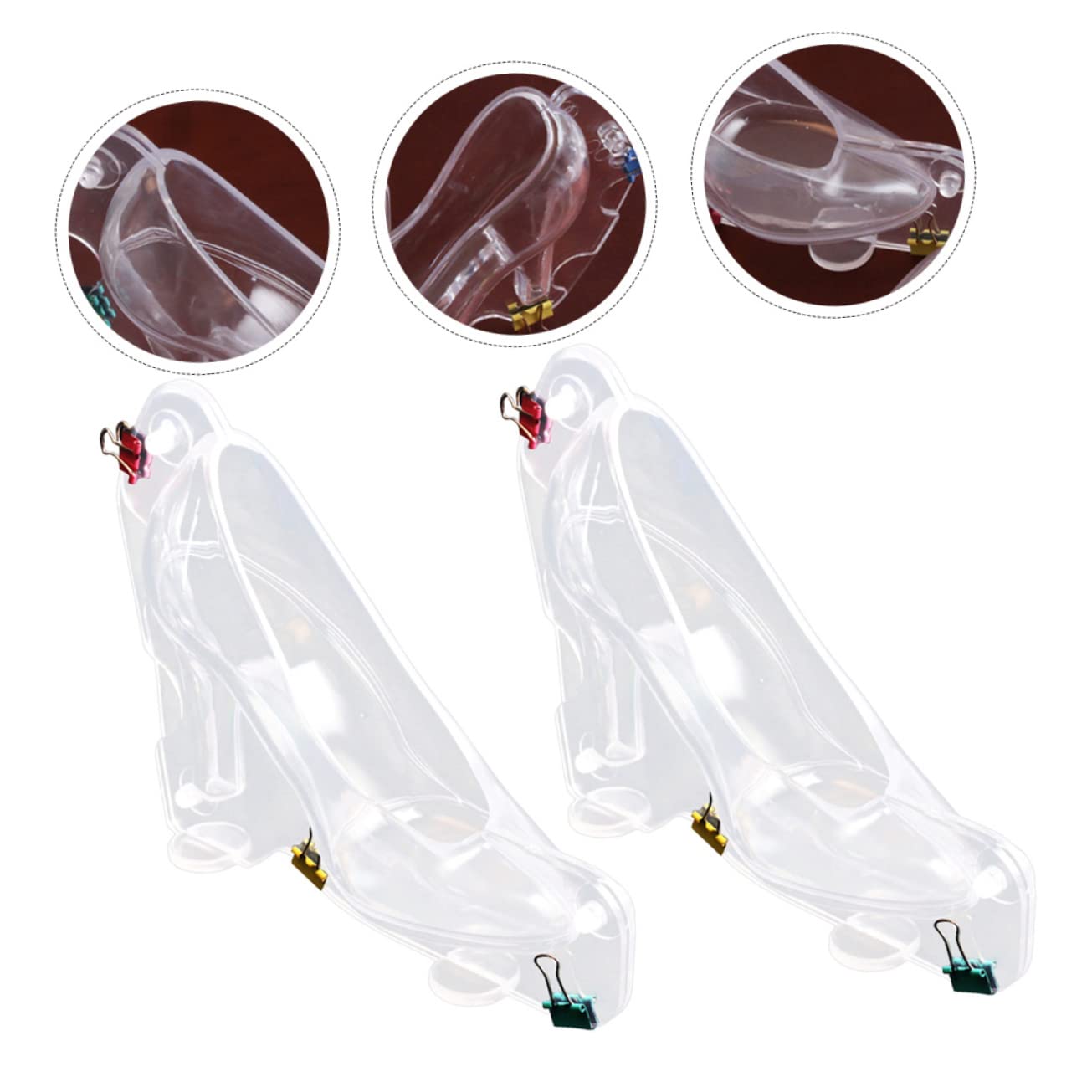 Ciieeo 8 Piezas molde de tacones altos tacones claros de damas decoración chocolate molde de zapatos de tacón alto molde para zapatos de taco alto estilete postre